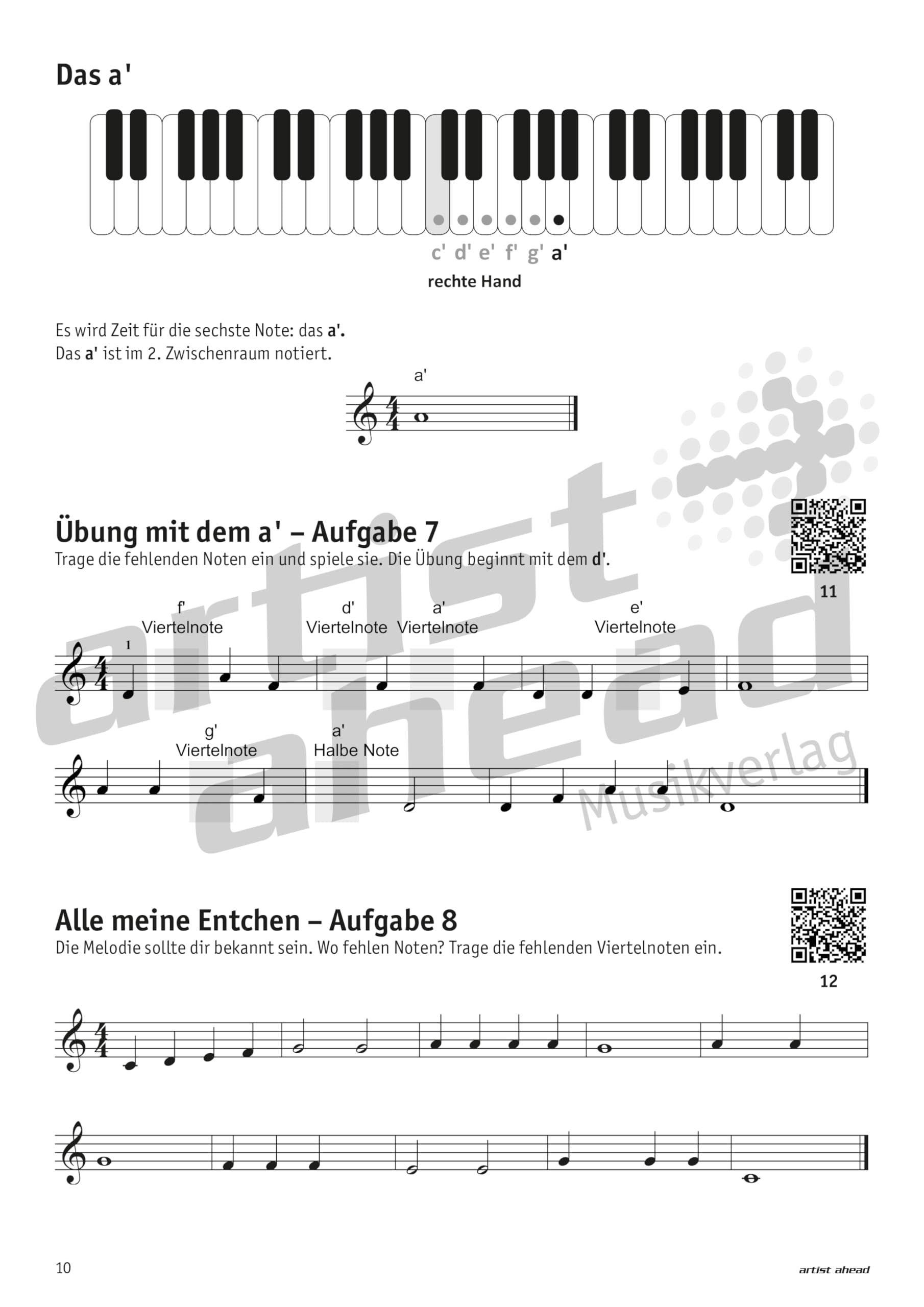 Einfach Klaviernoten lernen für Anfänger!: Das superleichte Notentraining für Klavier & Keyboard - einfach Noten lesen lernen im Violin- und Bassschlüssel (inkl. QR-Codes + Audio-Download)
