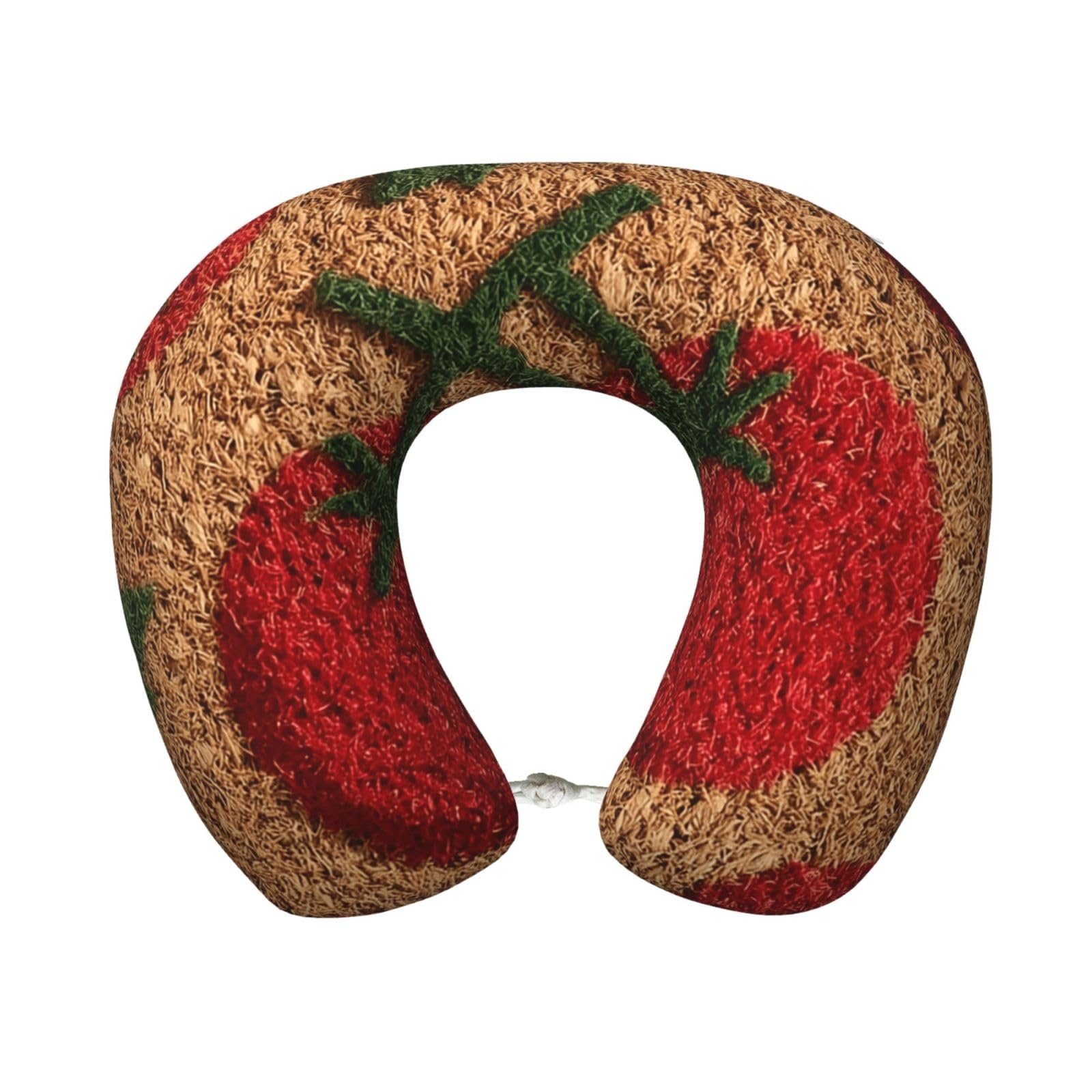 Neck Pillow Memory Foam Contour Pillow Tomatoes Travel Pillow for Sleeping Comfortable U Shape Pillows for Traveling Car Headrest Home Office Fits Most Neck Sizes
