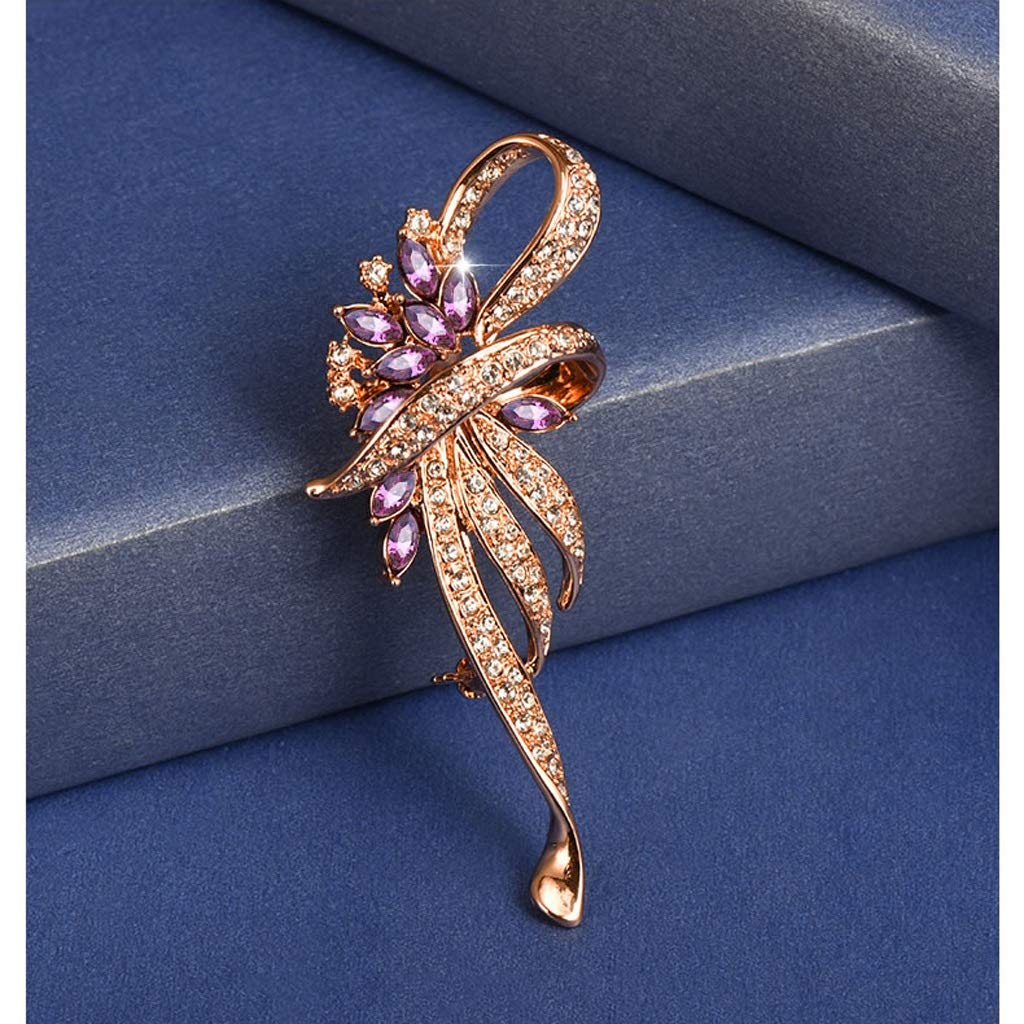 Brooch Broche de Ramo de Diamantes Lindo para Mujer con Broche de Cristal, Adecuado para Vestido, Bufanda, Chal