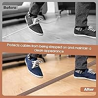 Vista 4 de Cubierta de cable de suelo para cables en el piso, cable autoadhesivo para ocultar cables de piso, cubiertas para protección de cables, evita Madera