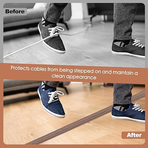 Miniatura 4 de Cubierta de cable de suelo para cables en el piso, cable autoadhesivo para ocultar cables de piso, cubiertas para protección de cables, evita