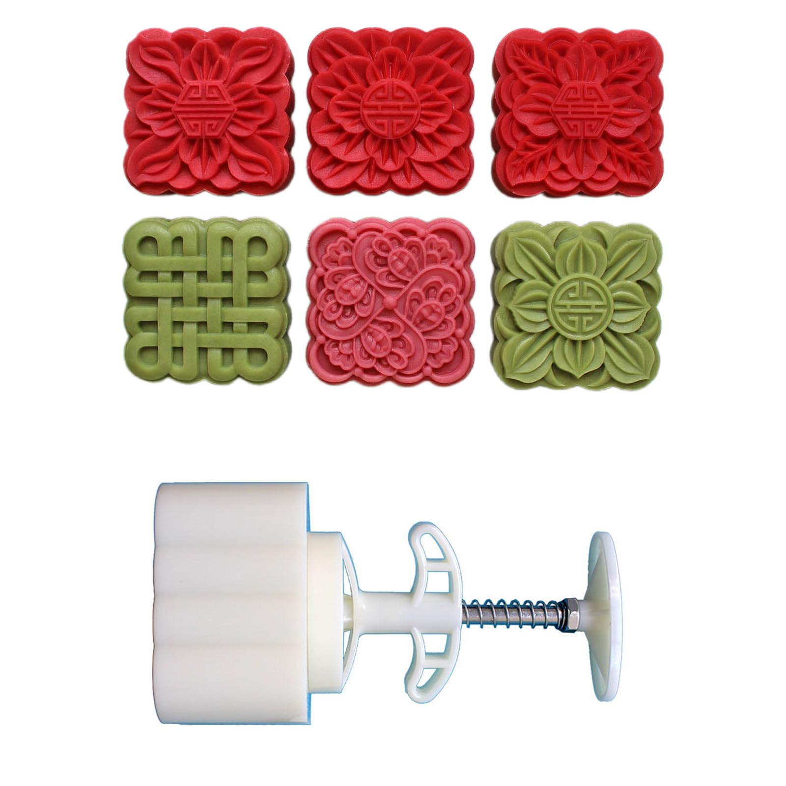 Woedpez Flower Pattern Desserts Maker Molds MidAutumn Pastries Tool Cookie Dessert Cutter Hand Pressure Desserts Molds Cookie Stamp and Cutter Press for Baking Wedding