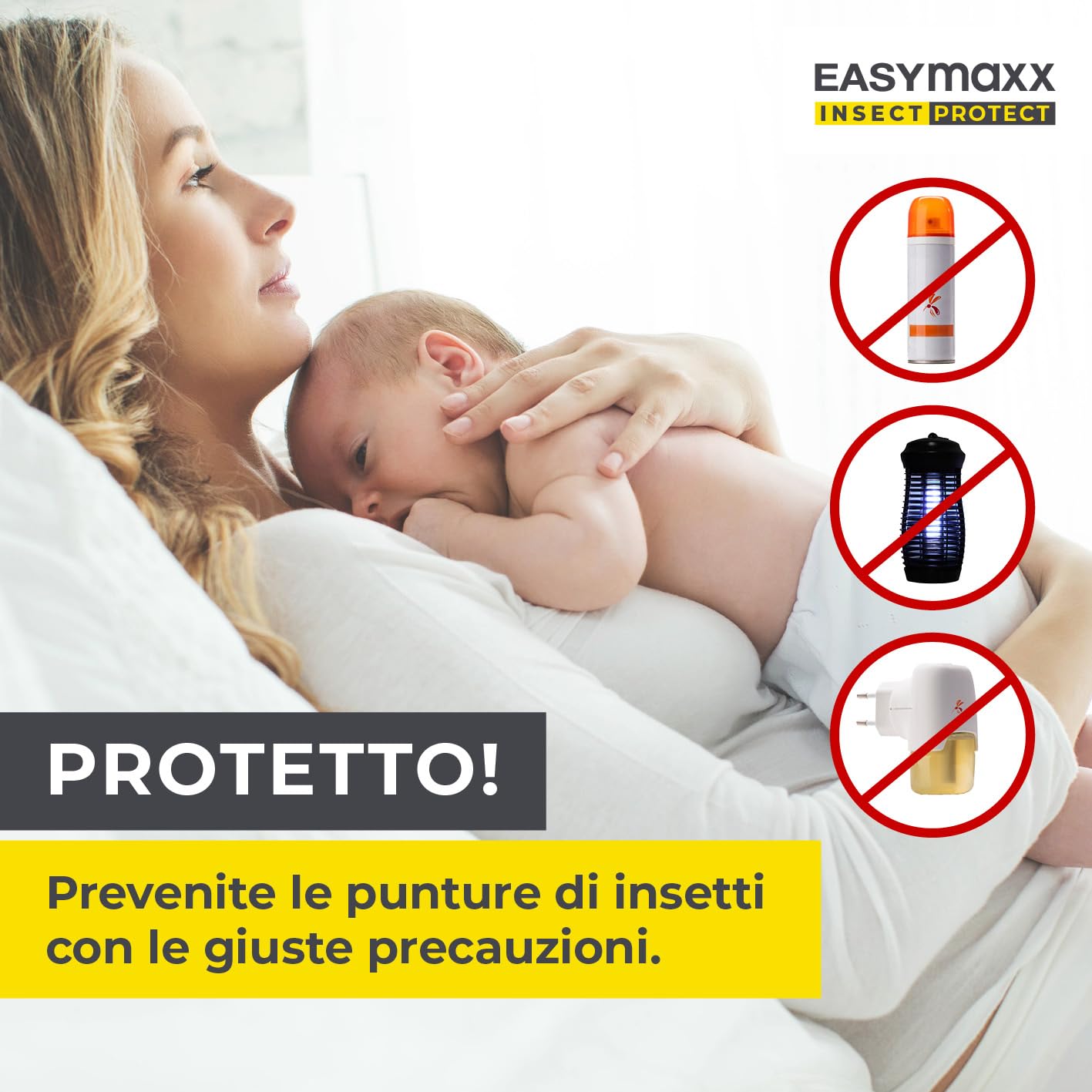 EASYmaxx Zanzariera per carrello da campeggio, 60 x 180 cm, protezione XXL porta magnetica, chiusura automatica