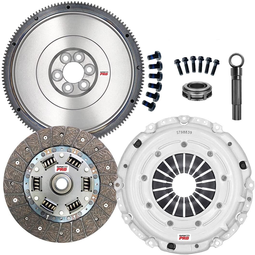 ClutchMaxPRO Performance Stage 1 Clutch Kit with Flywheel Compatible with 2005-2010 VW Jetta 2006-2009 Rabbit 2006-2010 Beetle 2008-2010 Bora 2010-1011 Golf 2.5L 1.9L (CP17165HDFW-ST1)