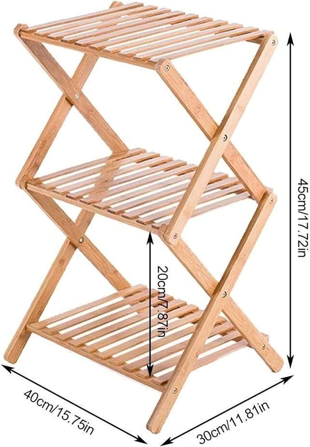 Plant Stands,Multi-Layer Folding Flower Stand - Solid Wood Floor Flower Shelf Rack Indoor Balcony Fleshy Flower Stand (Size : 3 Layer)