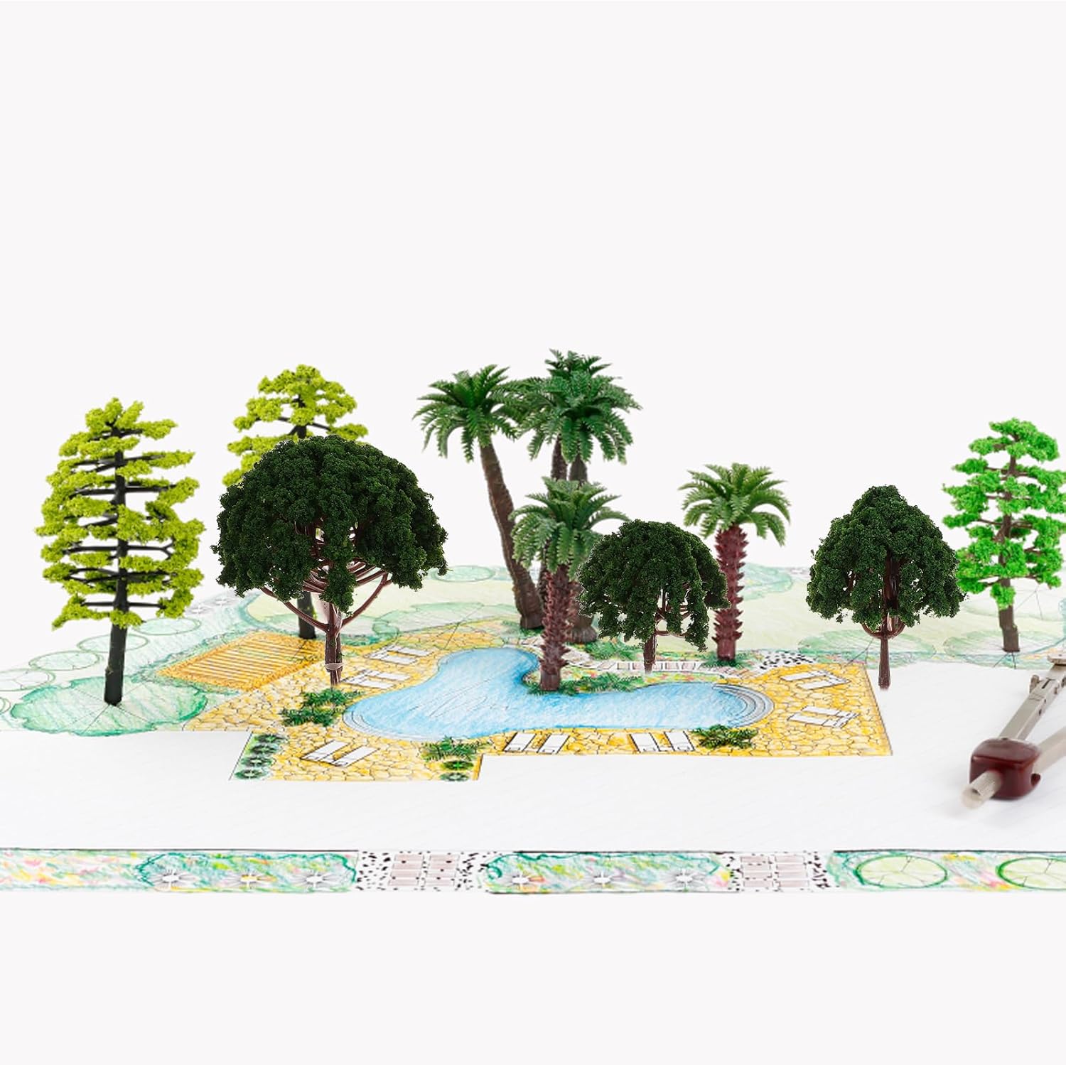 20 Pcs Model Trees Plastic Miniature Trees for Micro Landscape Train Scenery Decor Diorama Supplies - Image 6