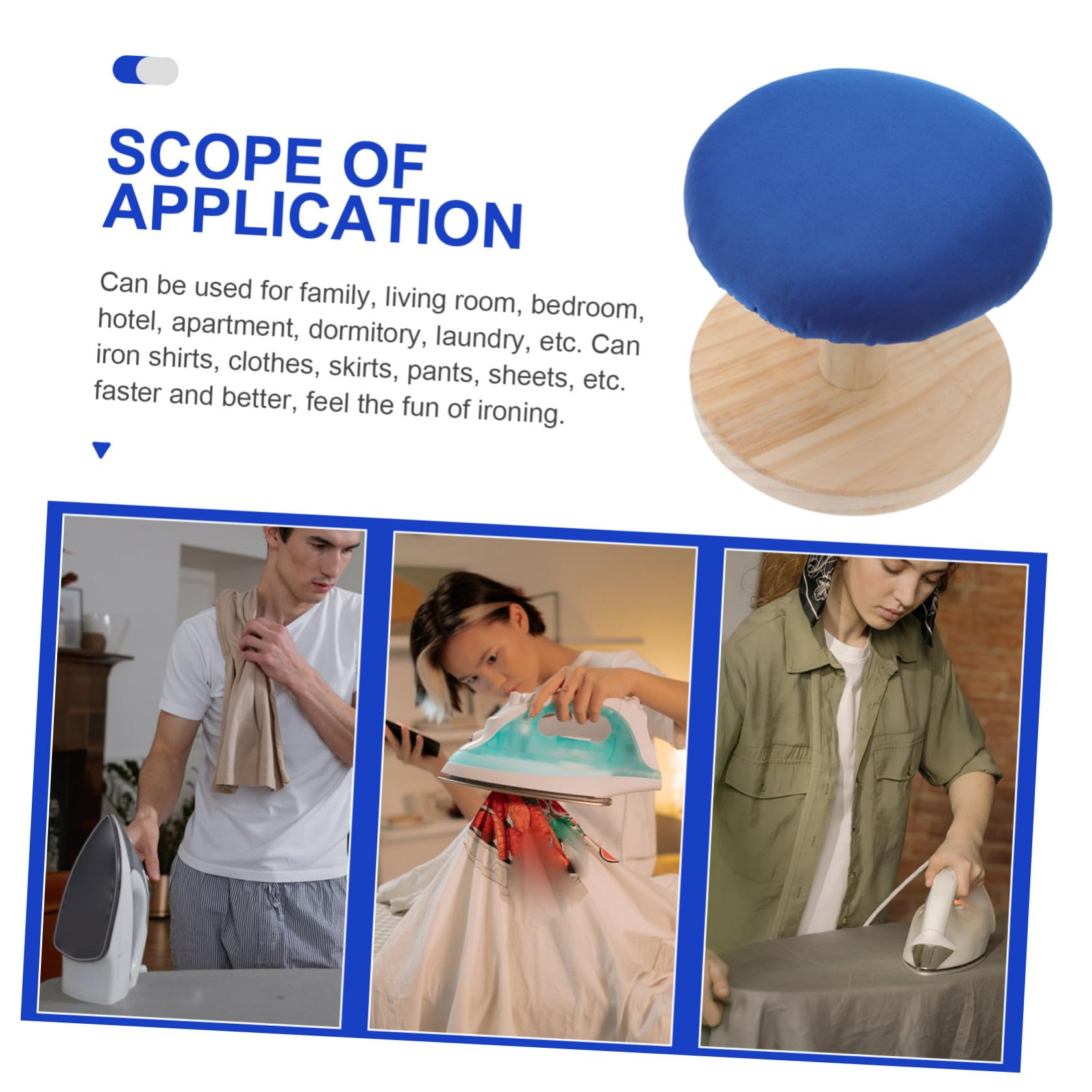 Tabla de Planchar de Sobremesa de Madera Funda Acolchada para Camisas