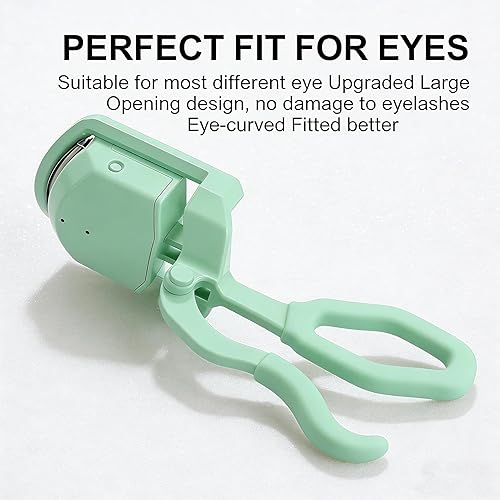 Miniatura 8 de Rizador de pestañas calentado que se calienta rápidamente en 5 segundos, rizador de pestañas eléctrico recargable para rizos de larga duración de 24