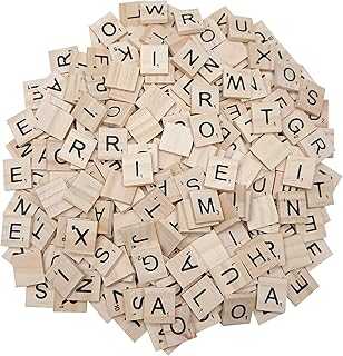 400 PCS Wood Scrabble Tiles DIY Wooden Scrabble Letters for Spelling Wood Tile Game