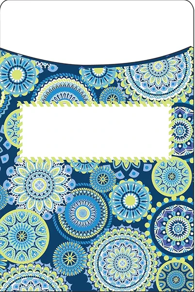 Eureka Library Pockets -Blue Harmony - Mandala, 1 Count (Pack of 1)