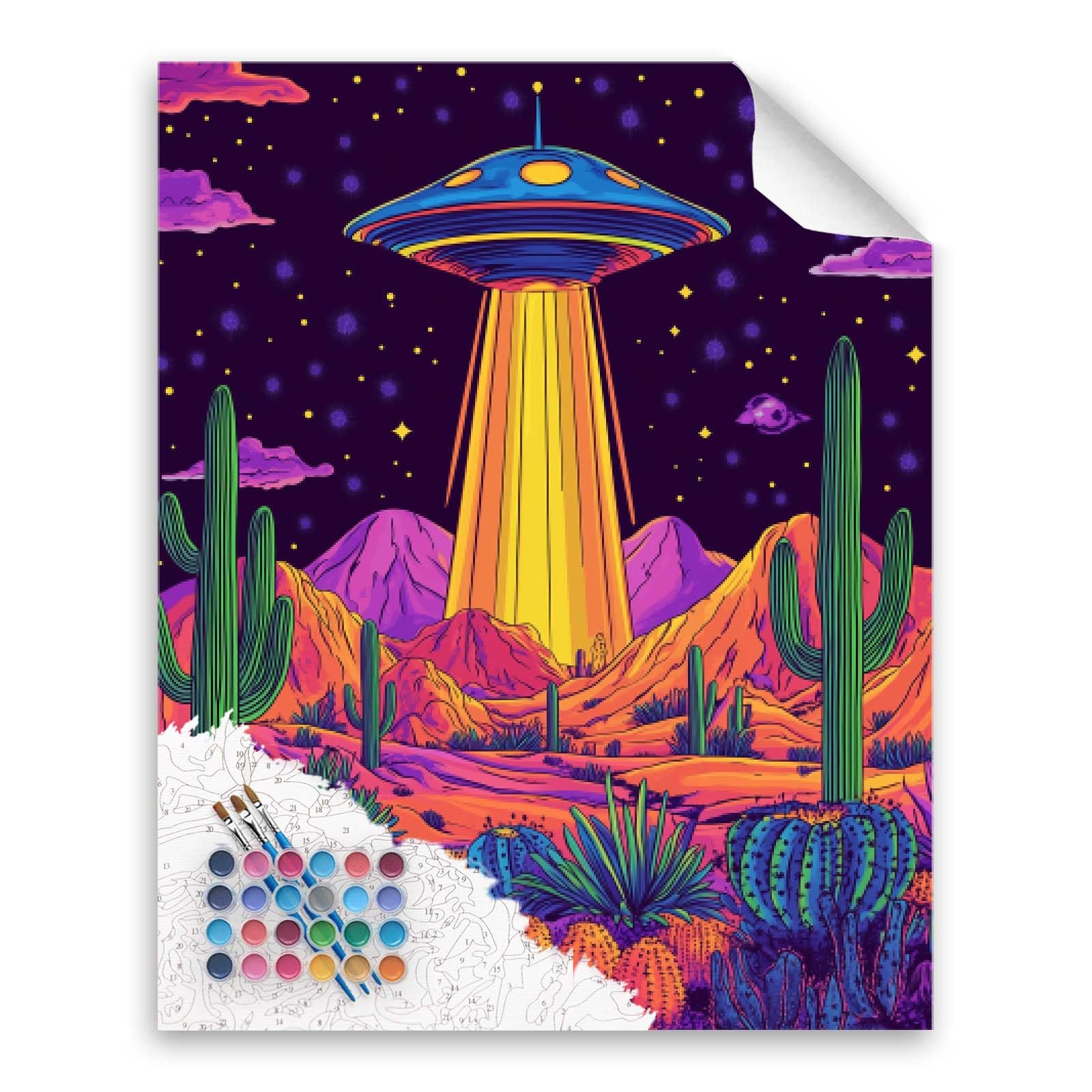 Amazon.com: Cawpom UFO Paint by Number, Funny Paint by Numbers Kit