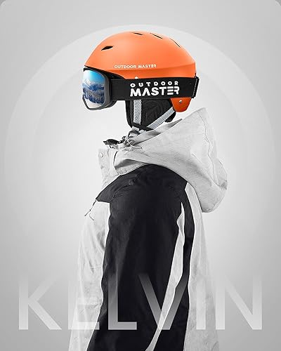 Vista 135 de OutdoorMaster Kelvin - Casco de esquí y snowboard para hombres, mujeres y jóvenes Gris
