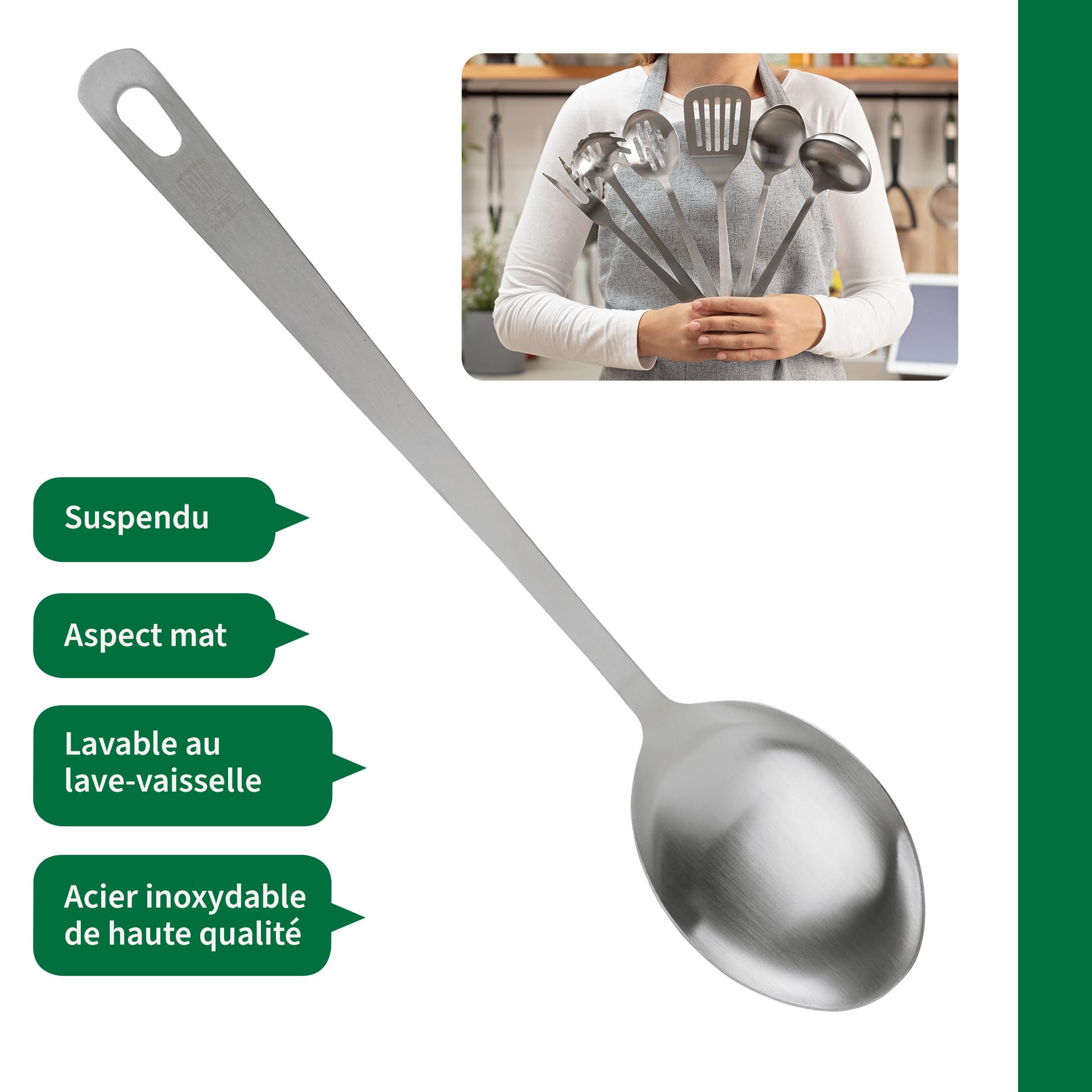 Cuillère à Servir Chefkoch En Acier Inoxydable Mat - Idéale Pour Légumes Et Garnitures, Lavable Au Lave-Vaisselle