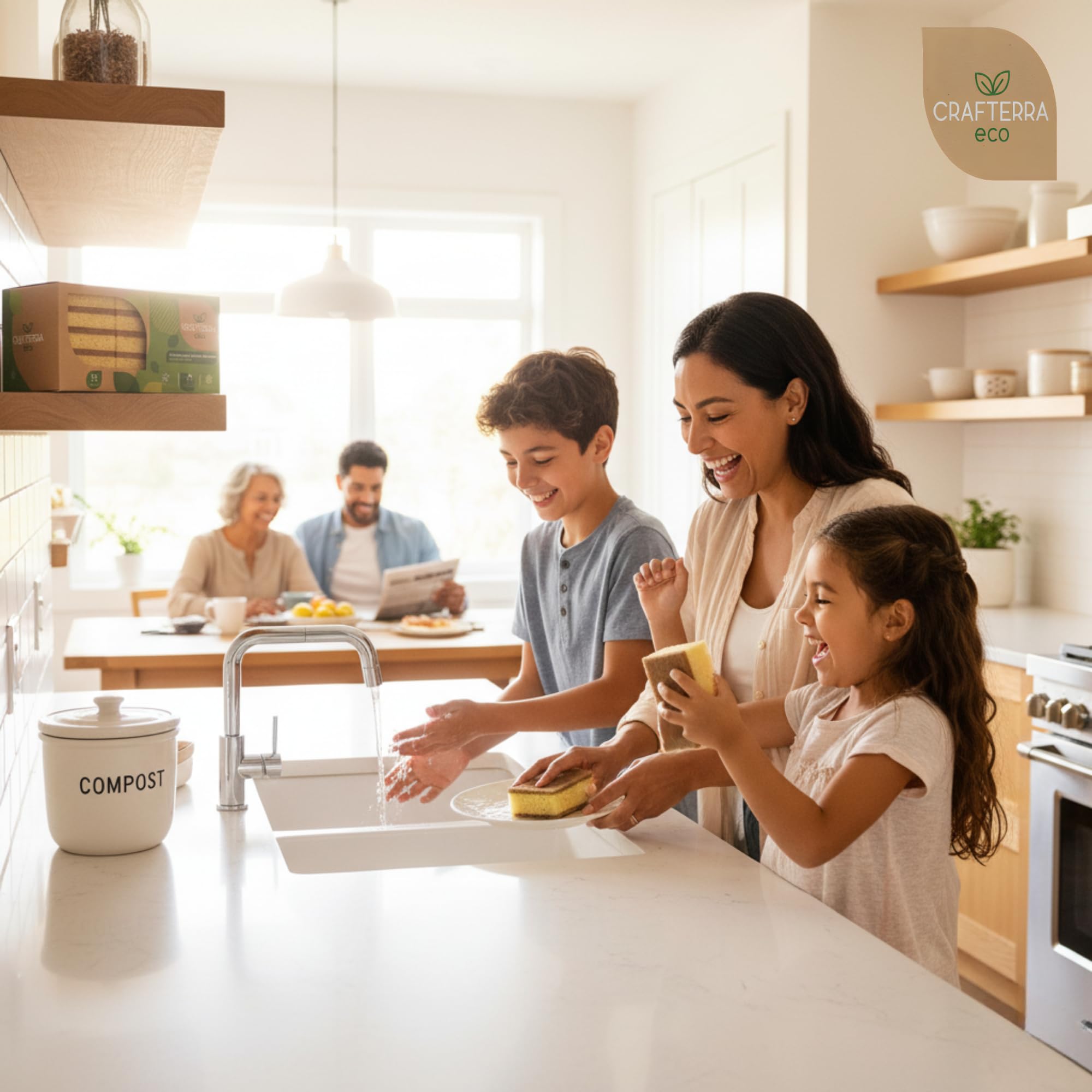 Abwaschschwämme, biologisch abbaubar, für Geschirr und Badezimmer, nachhaltige, natürliche Zellulose & Kupfer infundiert, antibakterieller Sisal-Schwamm, vegan, Scheuermittel, Geschirr, Küchenzubehör,