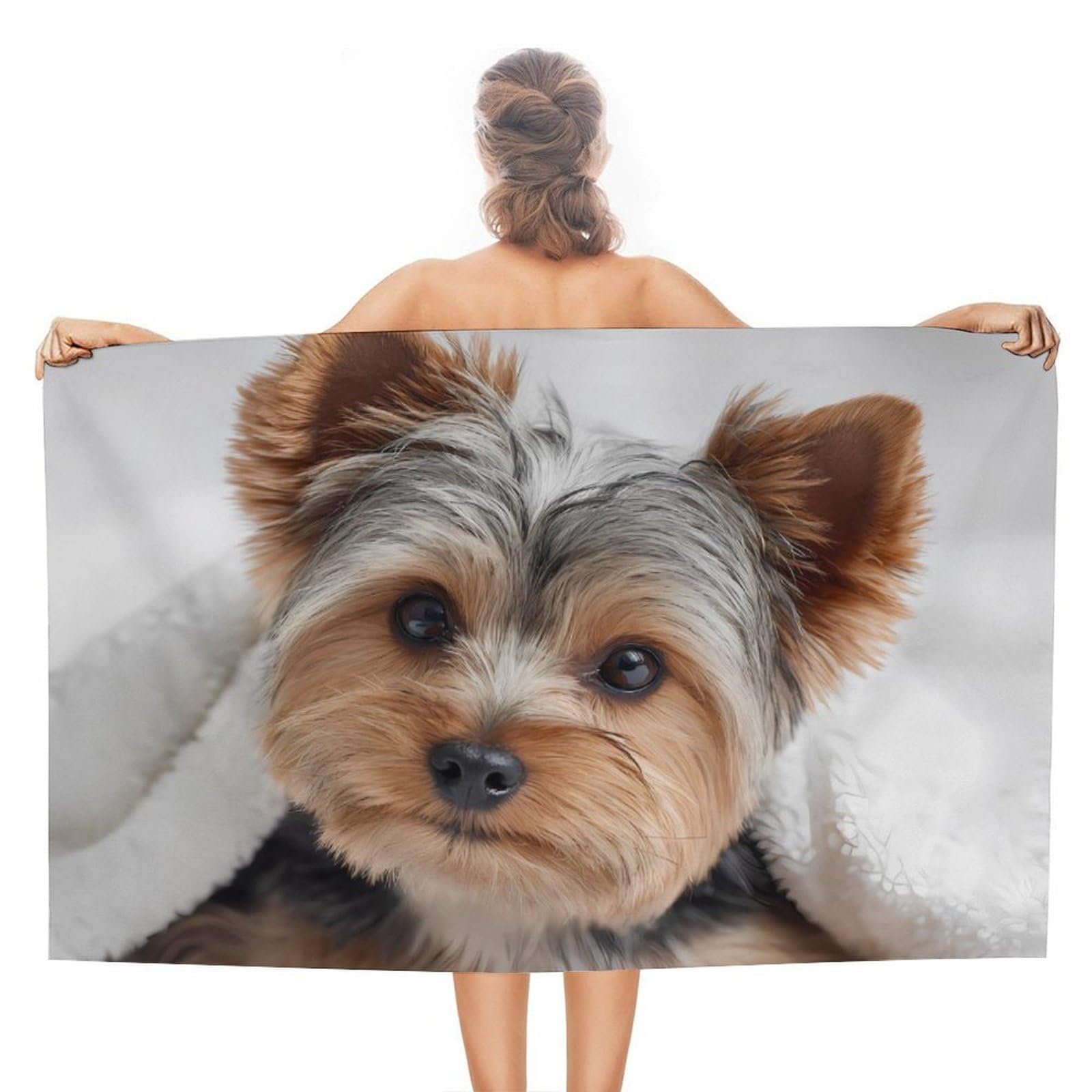 CGSBNGHA Yorkie Yorkshire Terrier Dog Beach Towels Soft Bathroom Bath Pool Swim Towels for Women Men