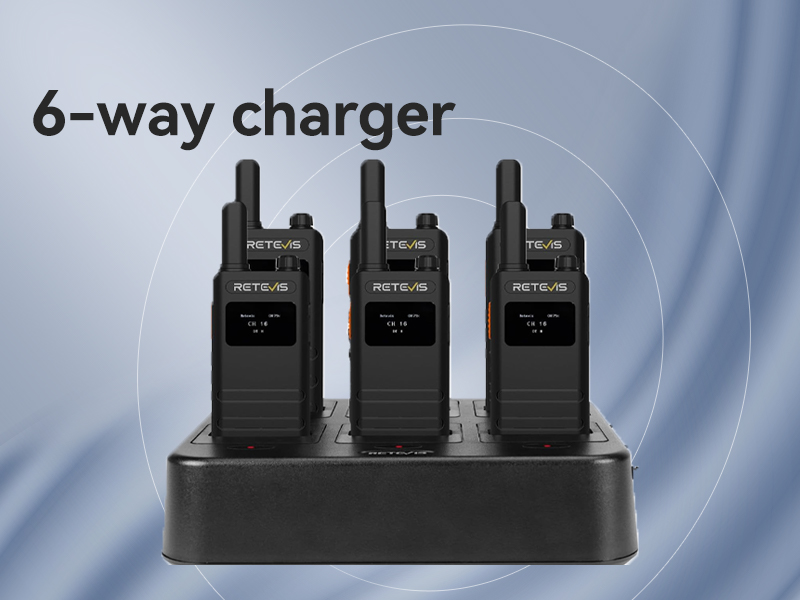 Retevis B63S Professional Walkie Talkie, Unlicensed Two-Way Radio With LCD Display 1620mAh, VOX, 15mm Slim Two-Way Radio With Earbuds For School, Hotel (10 Pieces, Black - View #5