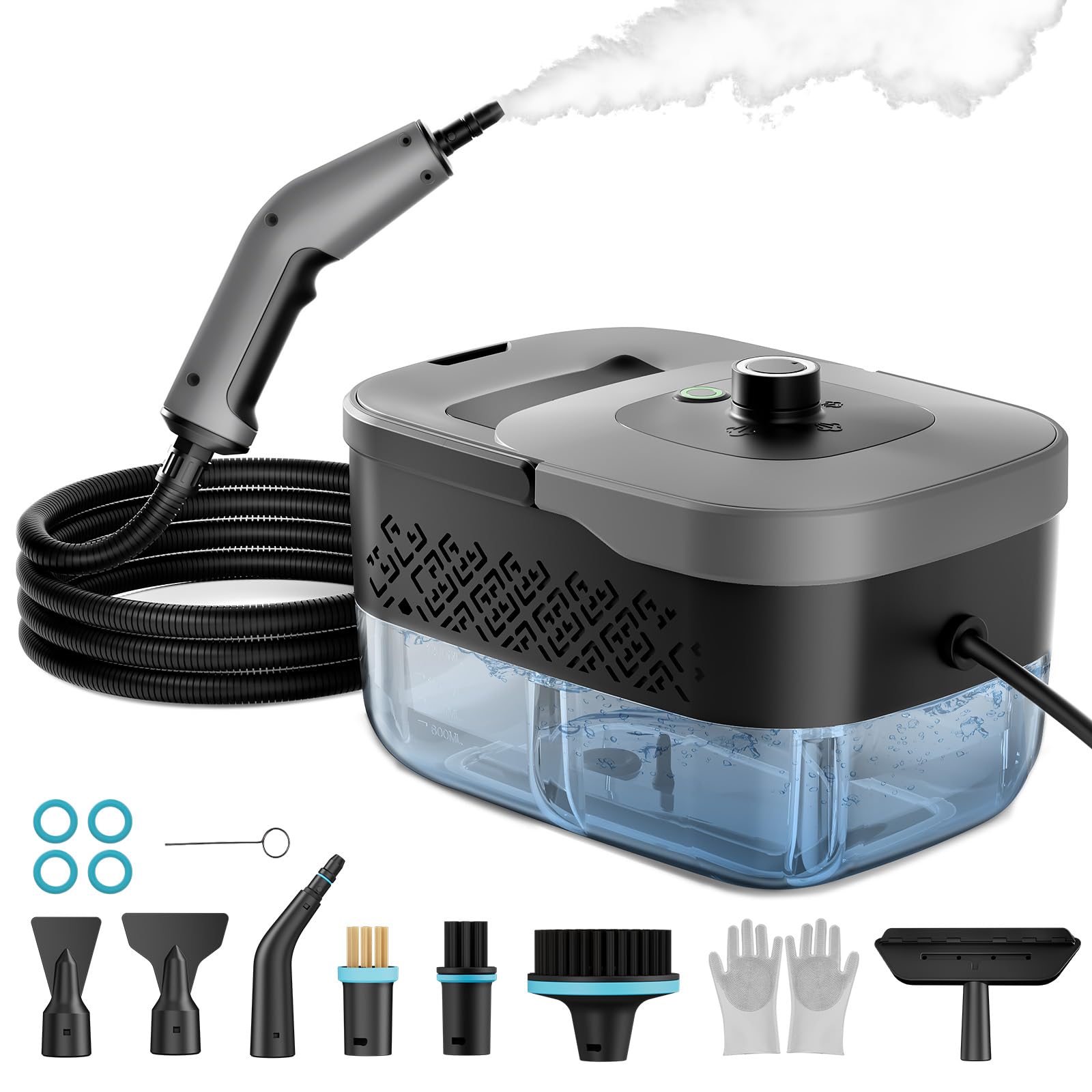 Talooz Handheld Steam Cleaner for Home, 1800W Portable Steam Cleaner with 15s Heat-Up, 1600ML Large Water Tank, 40Min Continuous Steam for Car, Bathroom, Kitche