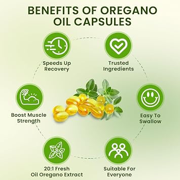 2 Pack Oil of Oregano Softgels, 2 in 1 Oil of Oregano with Black Seed Oil 200mg, Gluten Free