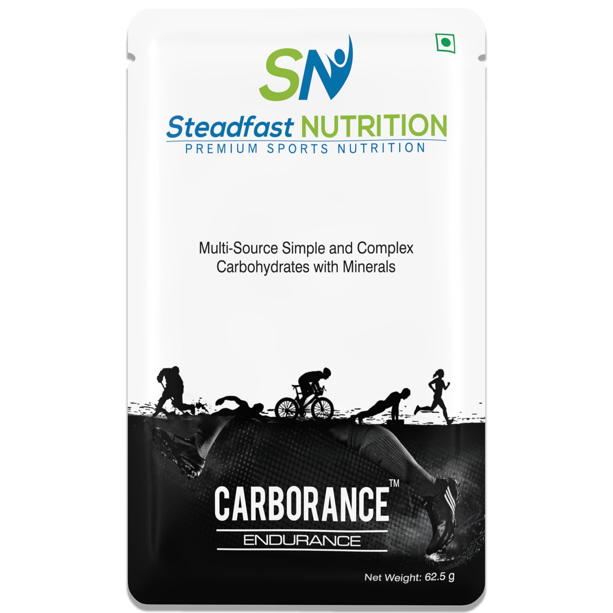 Steadfast Nutrition Carborance | Pure Carb Blend Carbs Supplement | Multisource Simple & Complex Carbohydrates with Minerals | Steroid Free |Heavy Metals free I Box of 15 Sachets | 62.5g/ Sachet