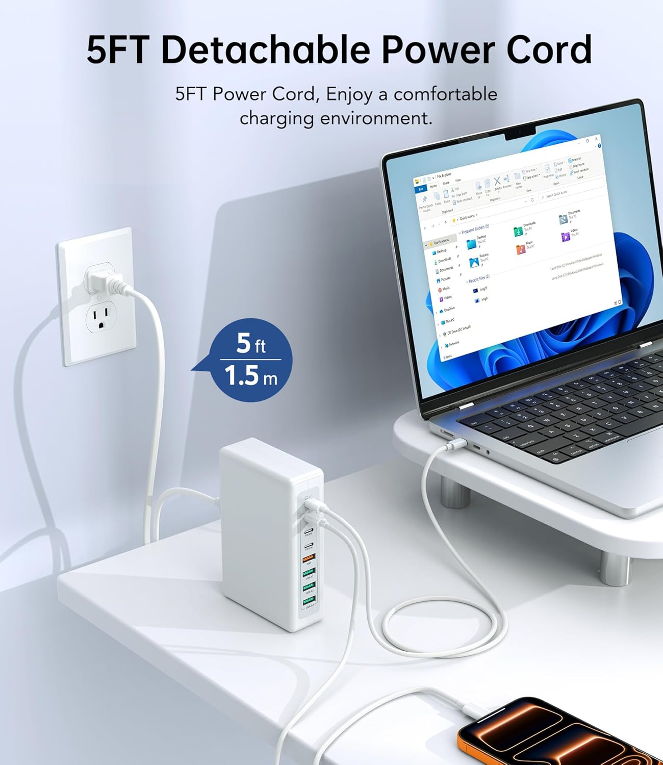 210W USB C Fast Charging Station,8-Port USB C Charger Block Upgraded GaN III PD 45W Laptop Charging Adapter,Multiport Type C Charging Hub Compatible with MacBook Pro/Air,DELL,iPhone 17/16/15,Samsung
