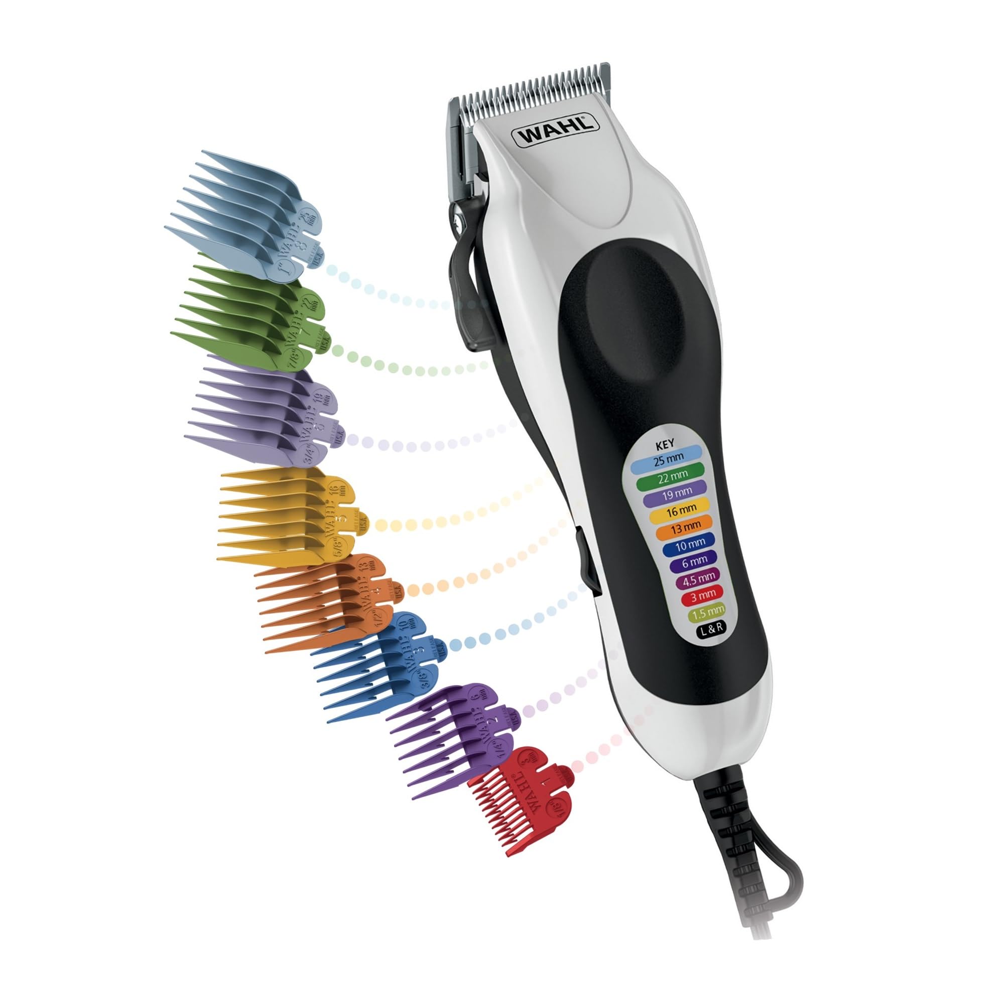 WAHL Color Pro Tondeuse Cheveux Filaire avec Levier Dégradés 10 Sabots 33 Longueurs de Coupe