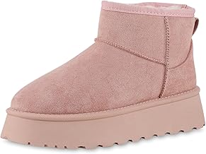 VAN HILL Women's Ankle Boots Platform Boots Warm Lined Tread Sole