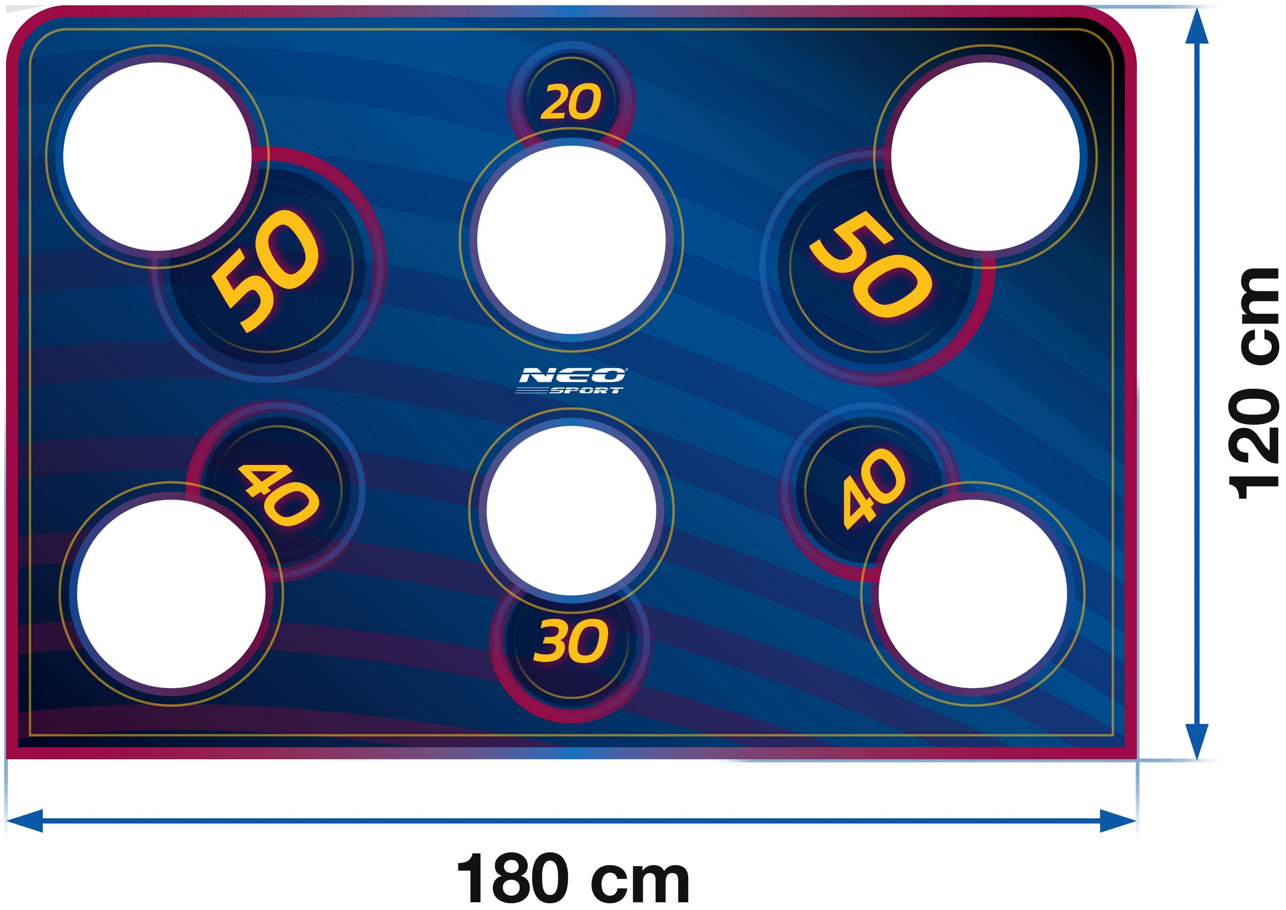 Neo-Sport Blau Portería de fútbol con Agujeros para Disparar Impermeable 215x150 cm Azul