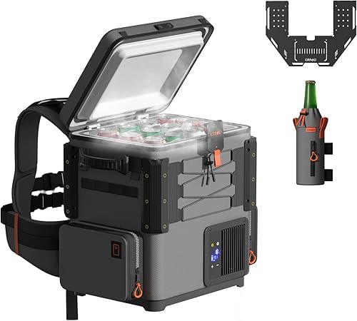 Miniatura 8 de LiTHELi FrozenPack Wild 12V Car Refrigerator & Portable Electric Cooler, 20L/21QT Backpack Design, -4~68℉ Travel Fridge Freezer for Camping, Road