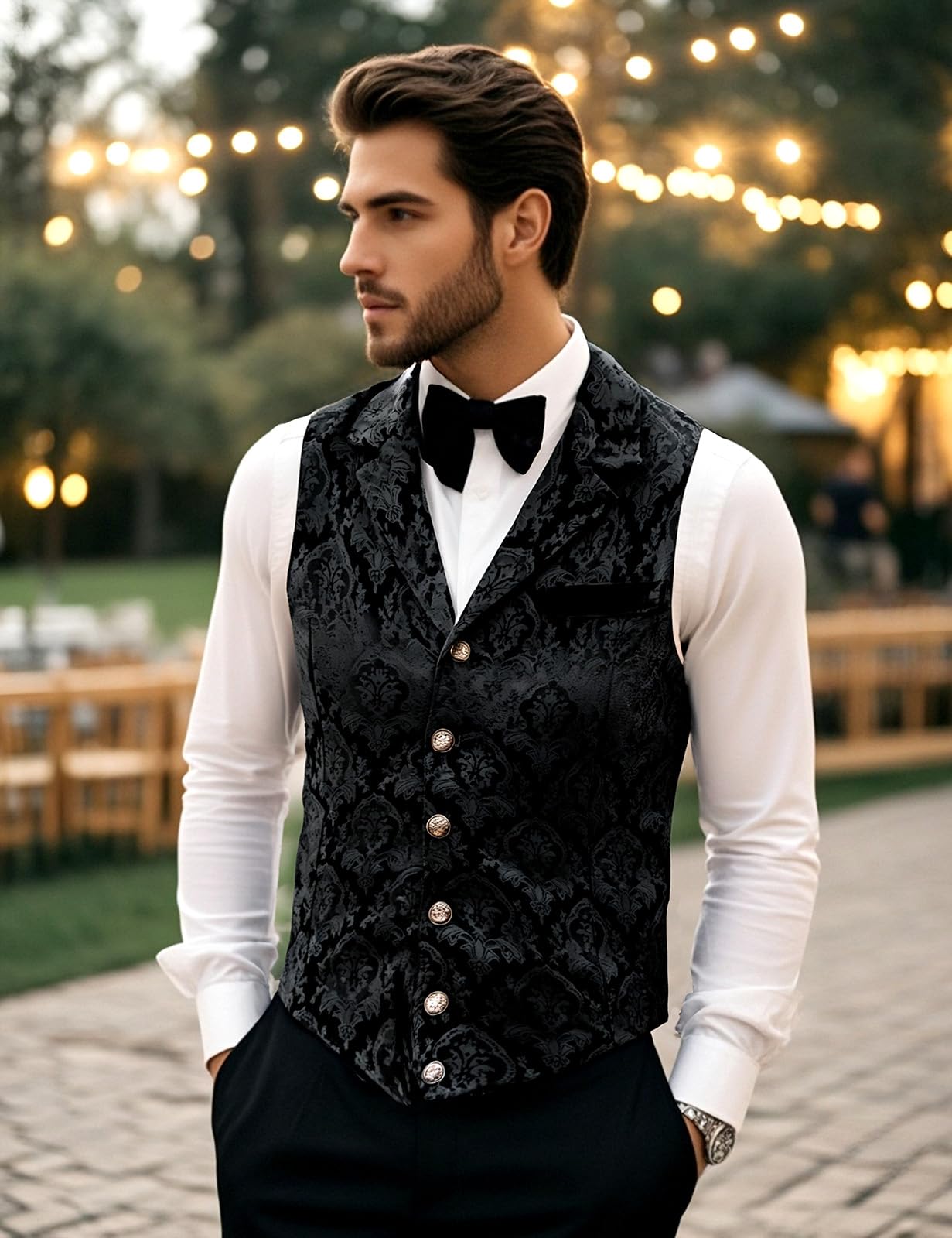 Gilet Paisley pour Homme Costume Victorien Gothique Steampunk Vintange