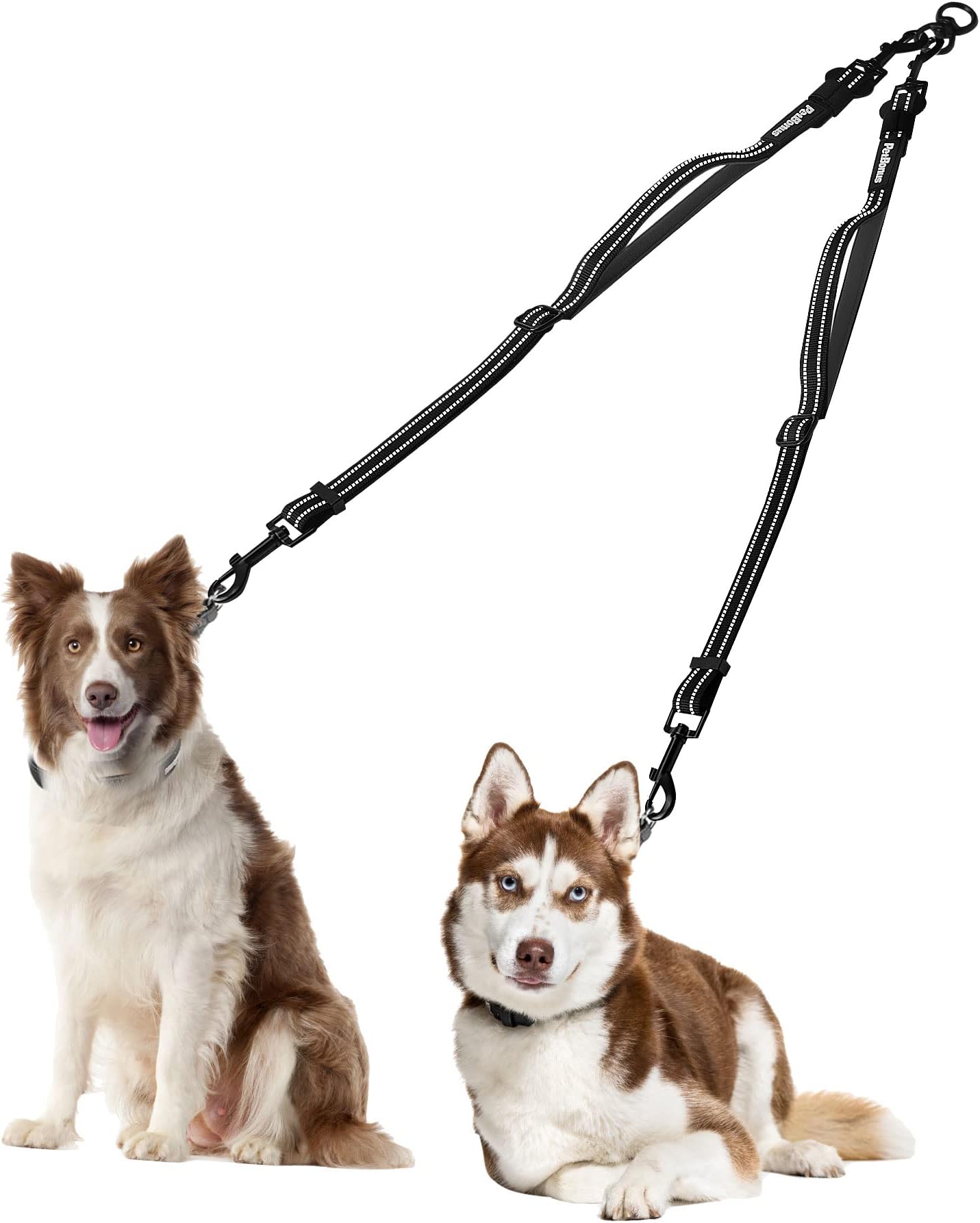 PetBonus Dual Dog Leash Splitter, No Tangle Detachable