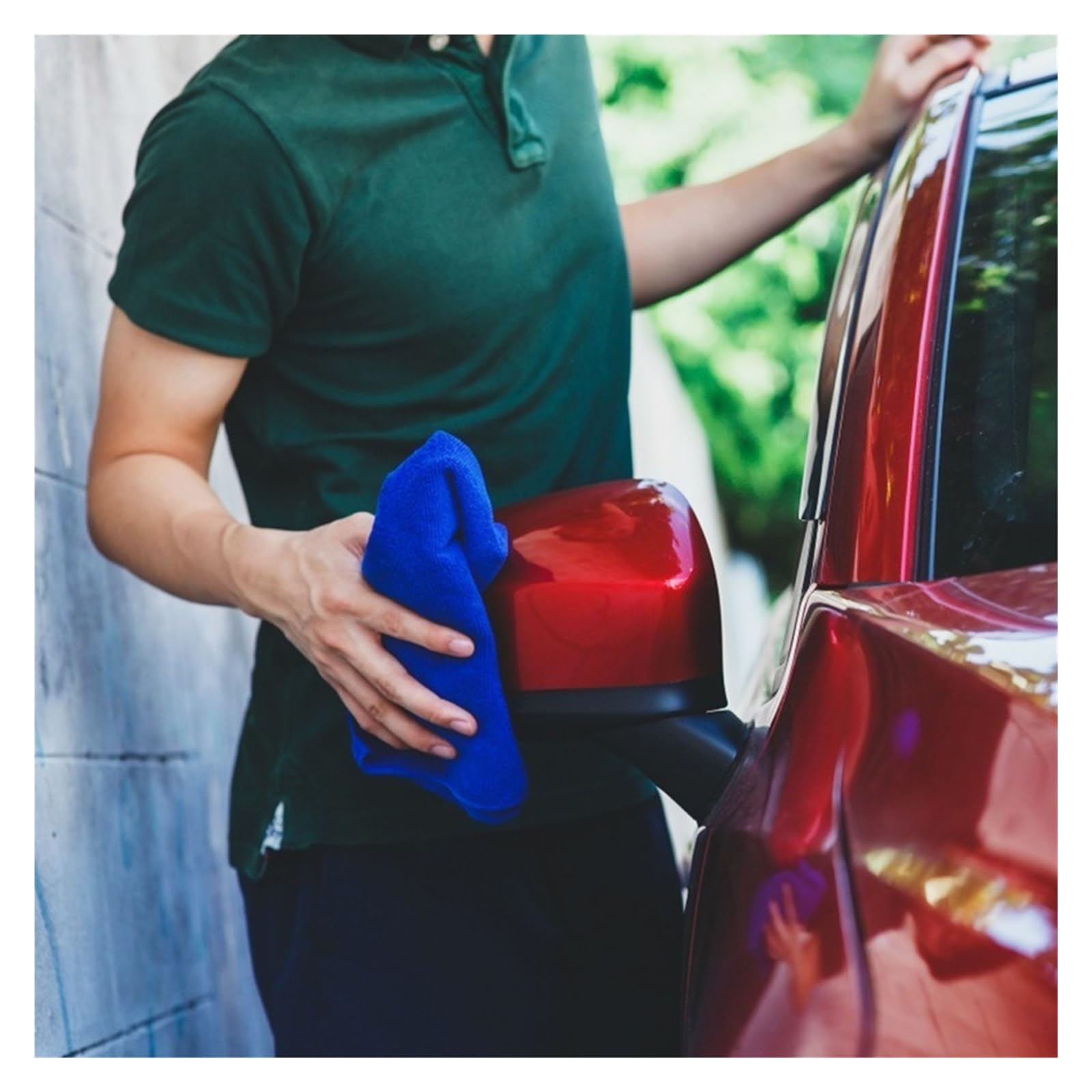 25 50Pcs Microfiber Cleaning Cloths Lint Free Microfiber Cleaning Blue Towel Car Care Detailing Cleaning Polishing Washing Rages — view 3