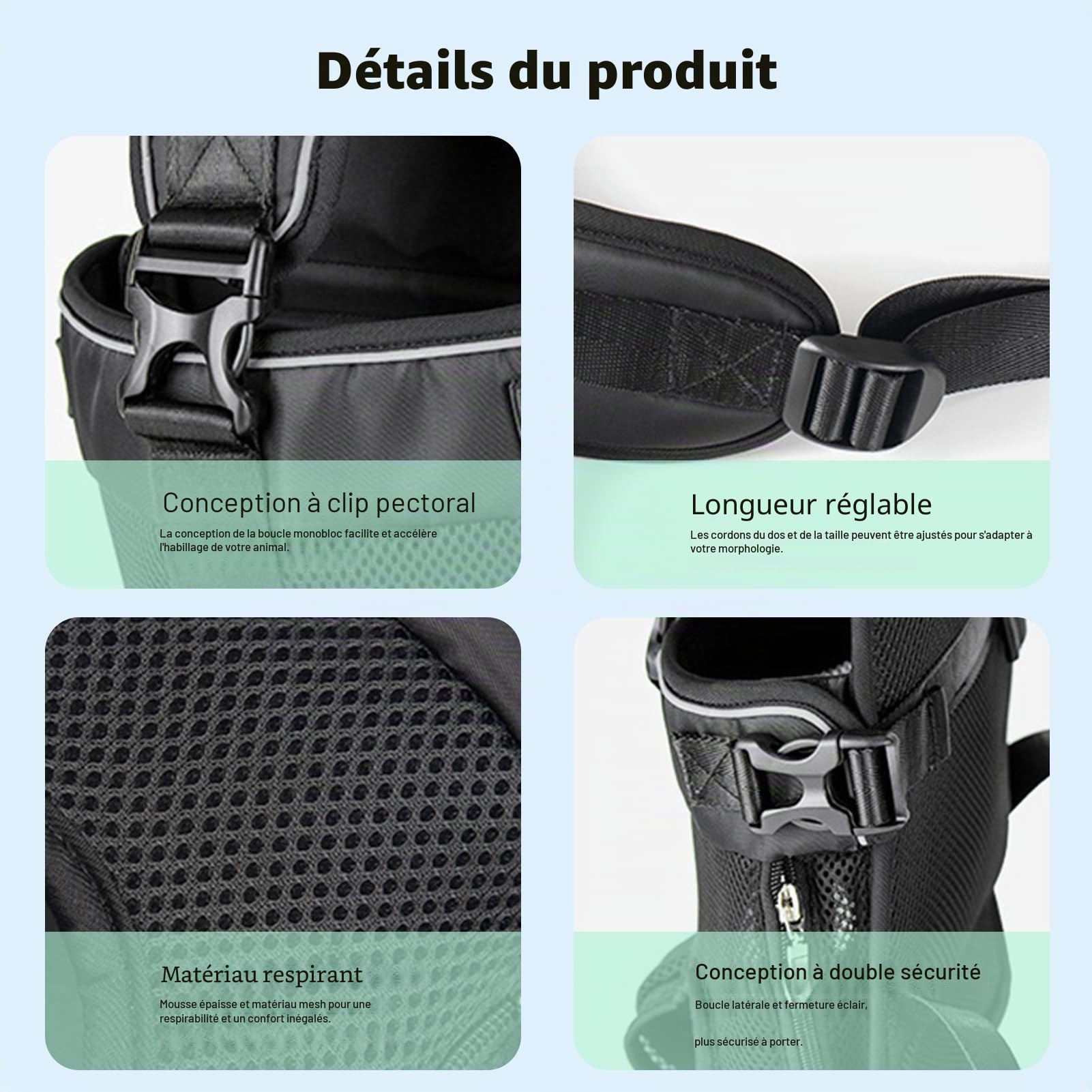 Sac à Dos étanche pour Chiens (Taille S/M), réglable, léger et Confortable – idéal pour Voyages, randonnées ou déplacements urbains en Toute sécurité.