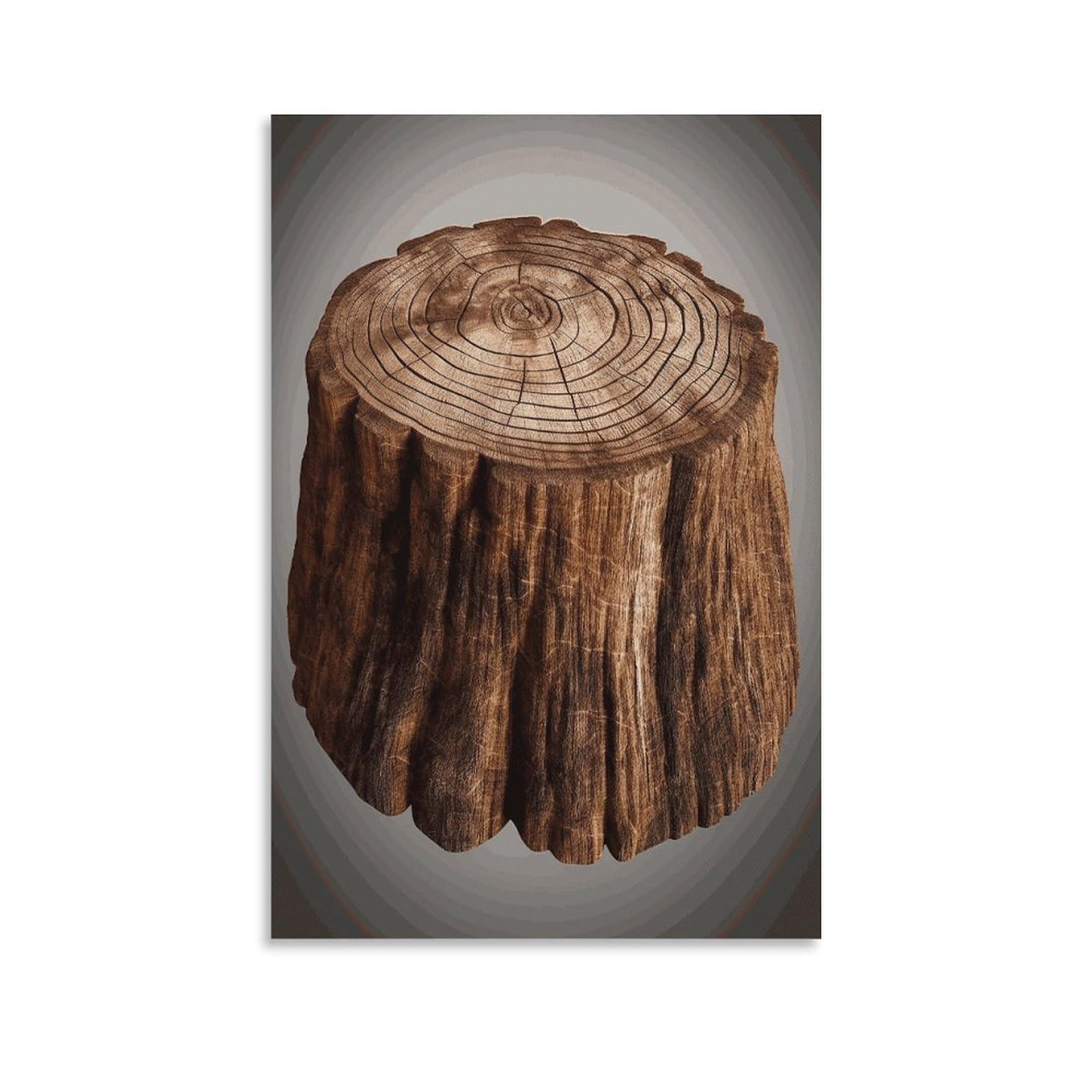 LDGSUPH Stump of Oak Tree Canvas Wall Art Prints Hangable Decor Painting for Wall Prints Painting Artwork Modern Decorative Artwork Ready to Hang Wall Pictures for Home Decor 12x18inch(30x45cm)