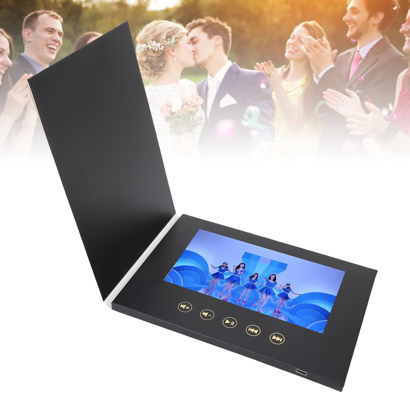 Denash Carta di Auguri Video 7" Brochure Digitale HD 128M Type-C Batteria Ricaricabile Marketing
