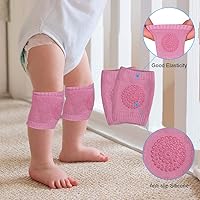 Vista 6 de Casco de bebé y rodilleras para gatear, casco infantil y casco de bebé para caminar, para edades de 6 a 36 meses, caramelo rosa (B)