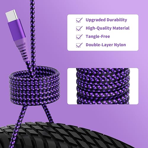 Miniatura 5 de Corlorful - Cable USB C a USB C de 60 W (3A), cable de carga USB C trenzado de nailon de carga rápida para iPhone 15 Pro Max PlusSamsung S23,