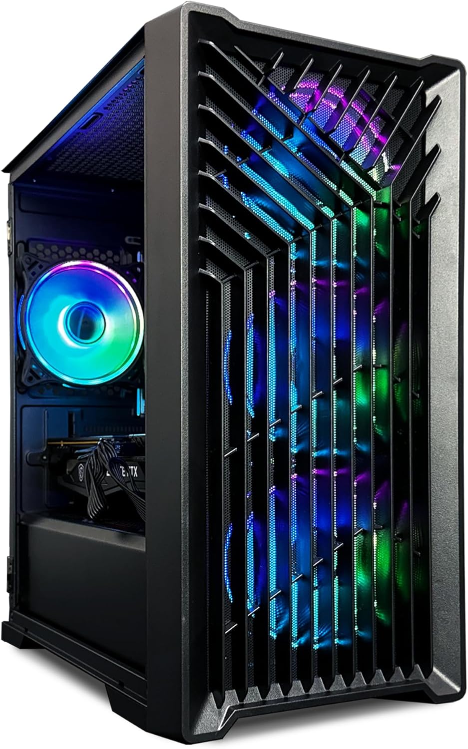 Fierce RGB Gaming PC – AMD Ryzen 5 5600 3.5-4.4GHz, RTX 4060 8GB, 16GB RAM 3200MHz, 1TB M.2 Solid State Drive, 650W PSU Windows 11,RGB Gaming PC Case