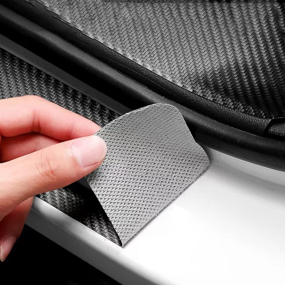 Protections Seuil De Porte Pour Opel Astra L 2021- - Autocollant Fibre De Carbone - Antidérapant, Imperméable - 4