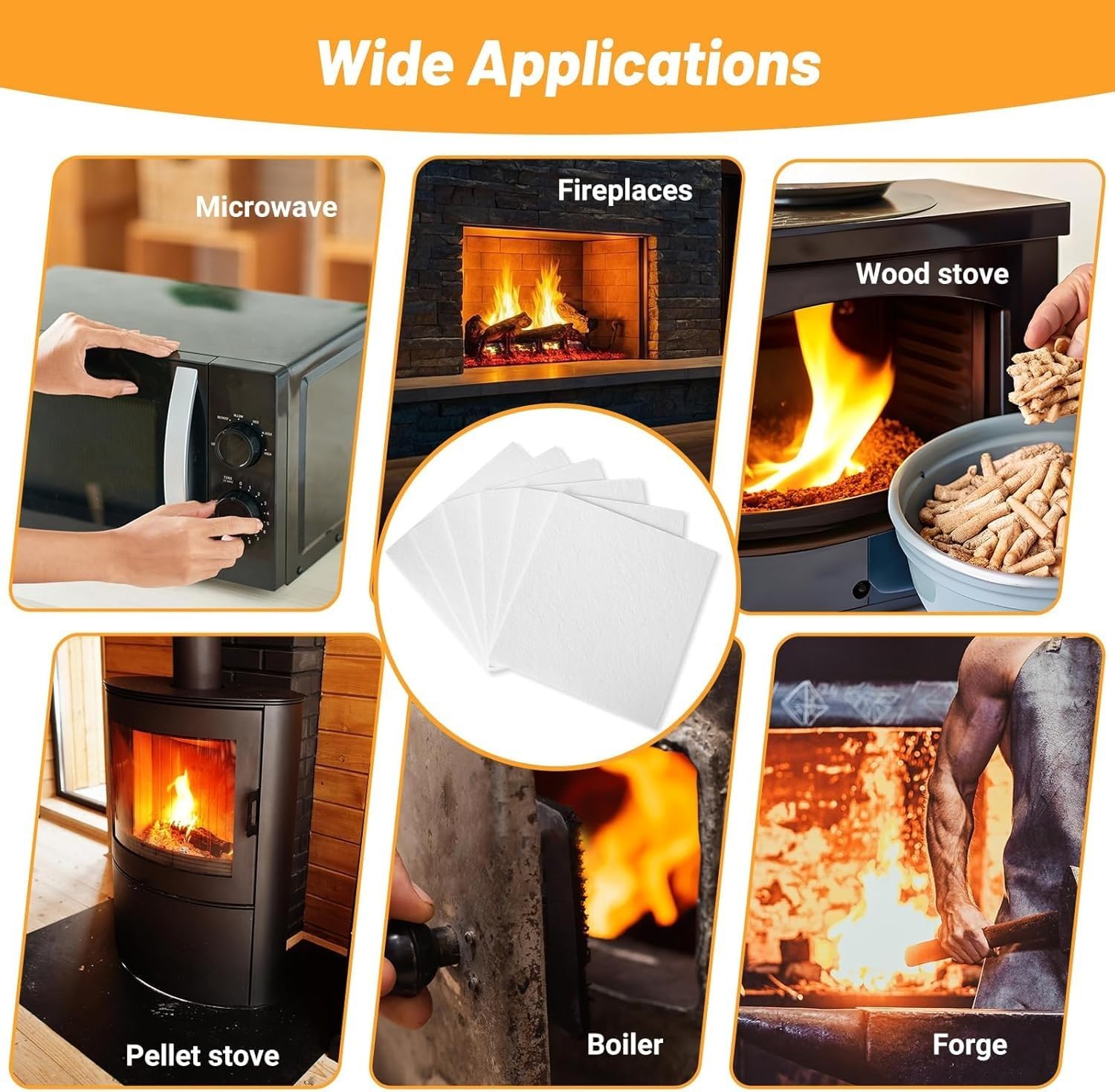 4Pcs High-Temperature Ceramic Fiber Paper for Insulation and Gasket Material - Fireproof Kiln Sheets(Thick: 4mm)