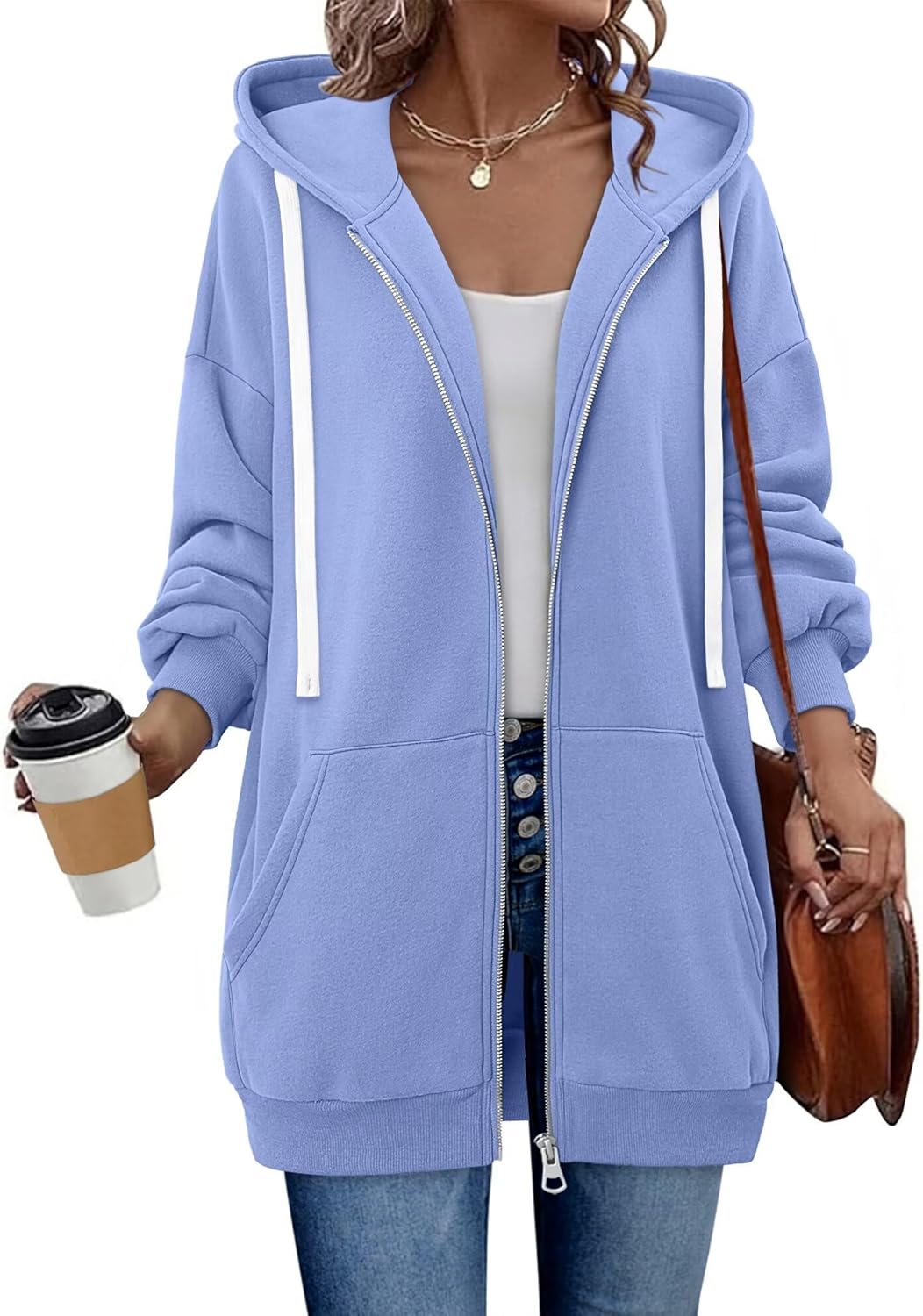 StunShow Womens Zip Up Hoodies Y2k Drawstring Sweatshirt Casual 2025 Fleece Jacket with Pocket