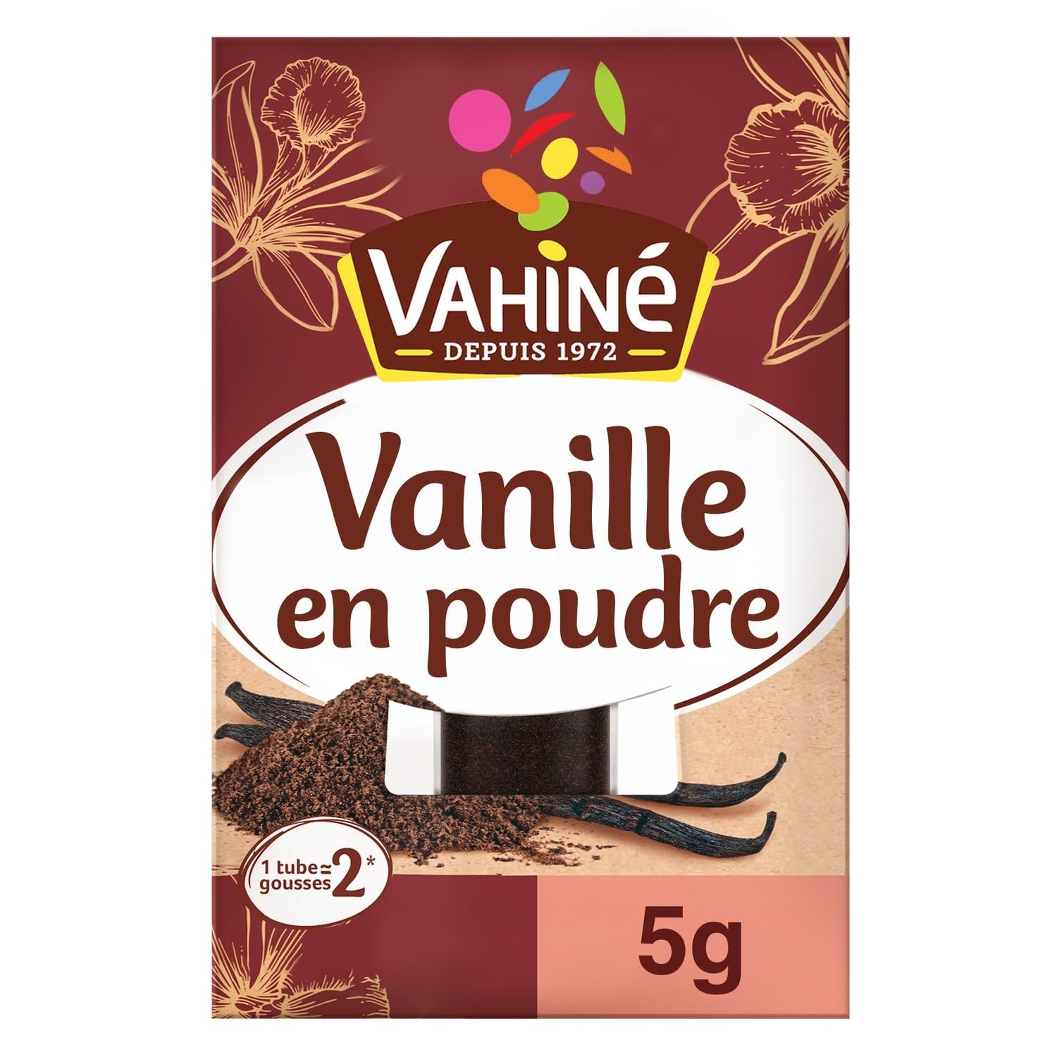 Saveur intense et pratique pour vos desserts — VAHINE Vanille en Poudre, 5g, l'équivalent de 2 gousses - Lot de 3