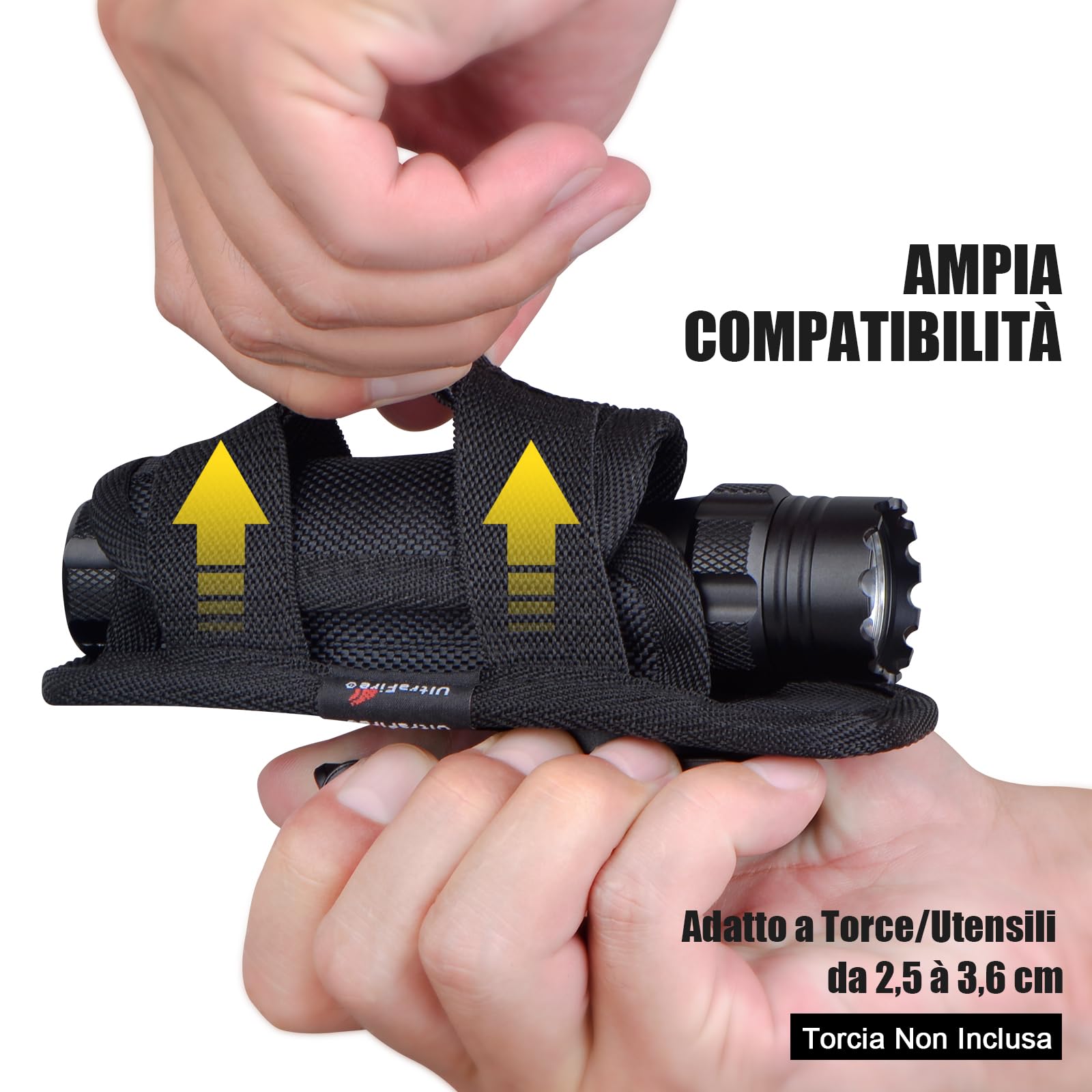 Fondina Portatorcia Regolabile Con Clip Girevole 360° – Custodia In Nylon Nero