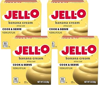 Jell-O Banana Cream Instant Cook & Serve Pudding 3.4 Oz (Pack of 4)
