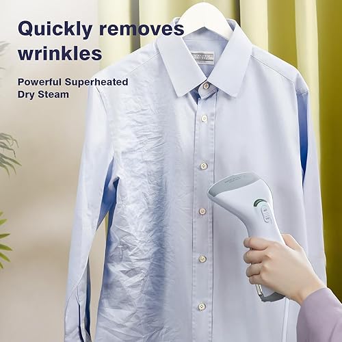 Miniatura 6 de Vaporizador para ropa, vaporizador de ropa, potente calentamiento rápido de los años 20, vaporizador de ropa de mano, removedor de arrugas de tela