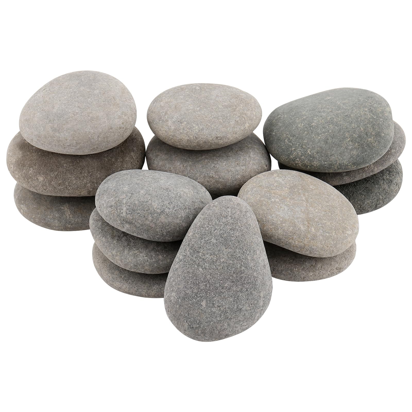 Lot De 16 Galets De Plage Gris Foncé Et Noirs - Pierres Ovales - Pierres Naturelles De Rivière - Surface Lisse Pour Peinture - Pierre De Gentillesse - Roches D'art Et D'artisanat