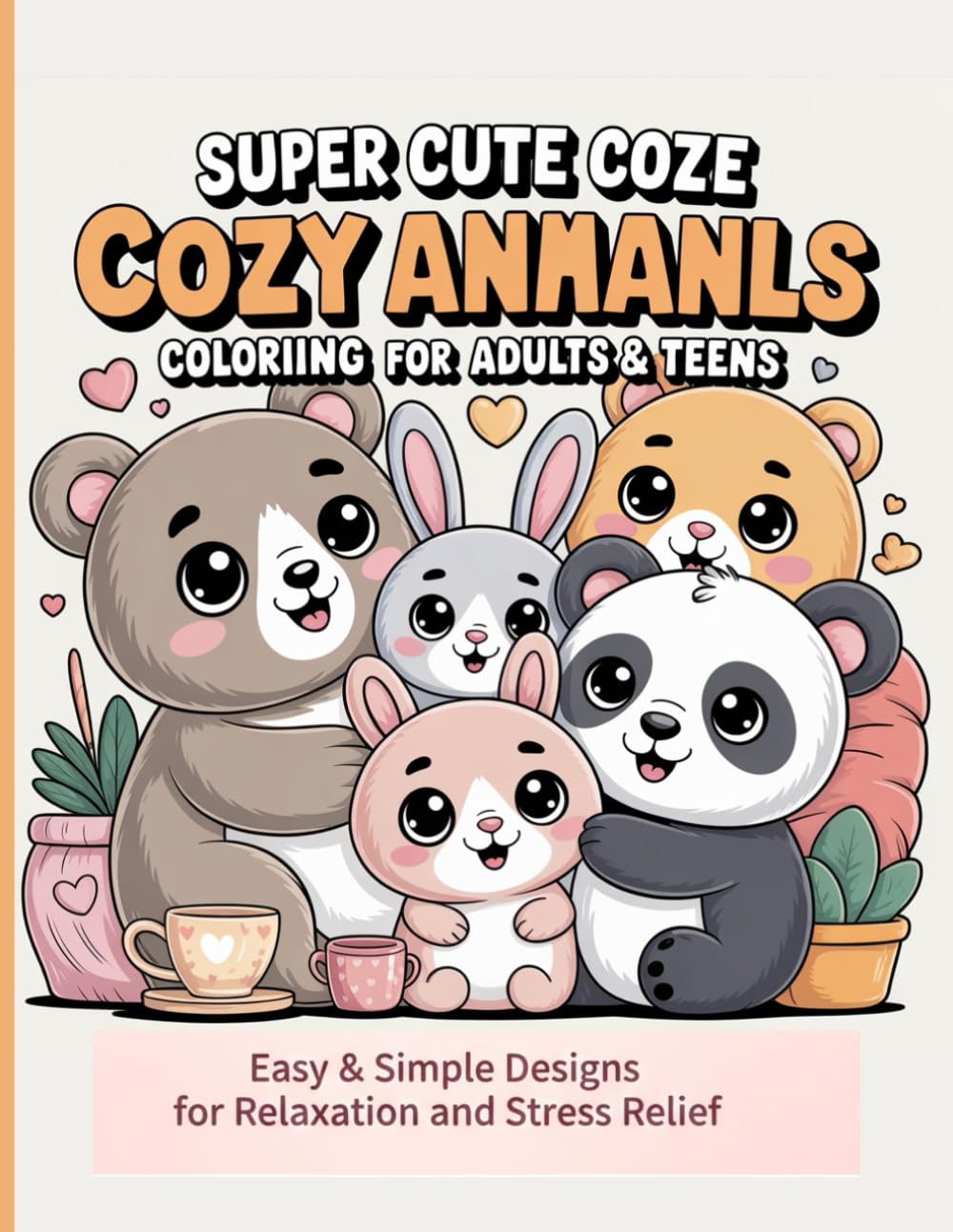 Super Cute Cozy Animals Coloring Book for Adults & Teens: Relax with super cute cozy animals in this coloring book for adults and teens. Simple, easy ... calm moments perfect for cozy coloring time.