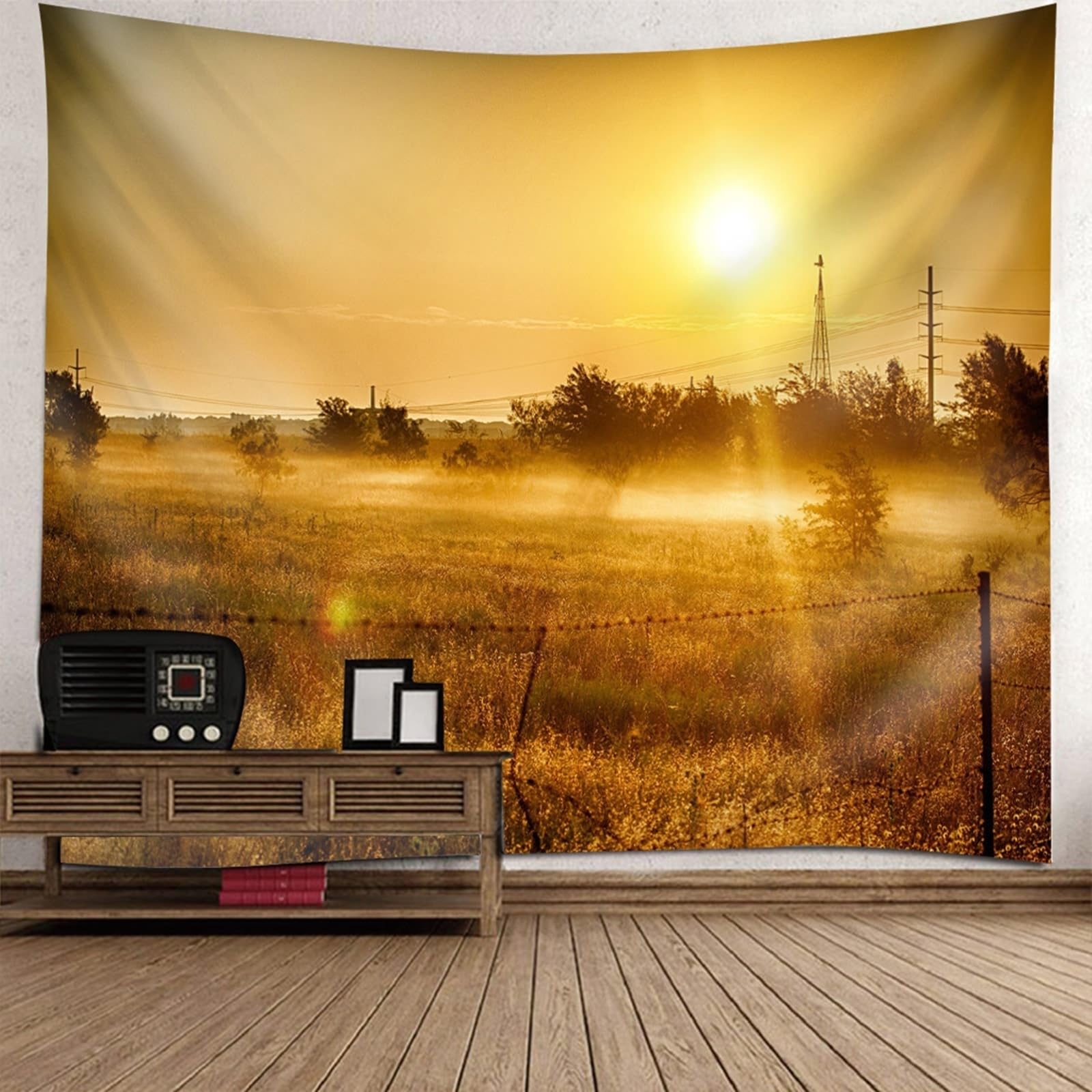 Tapiz de pared amarillo de poliéster, para colgar en la pared, 300 x 256 cm