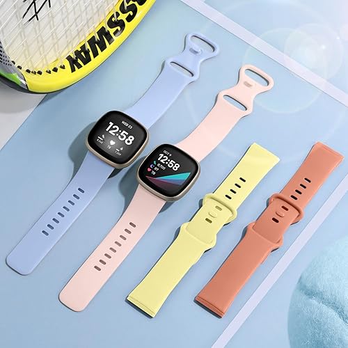 Miniatura 93 de Getino Compatible con Fitbit Sense 2/Sense Bands/Versa 4/Versa 3 bandas para mujeres y hombres, accesorios deportivos de silicona, correa para reloj