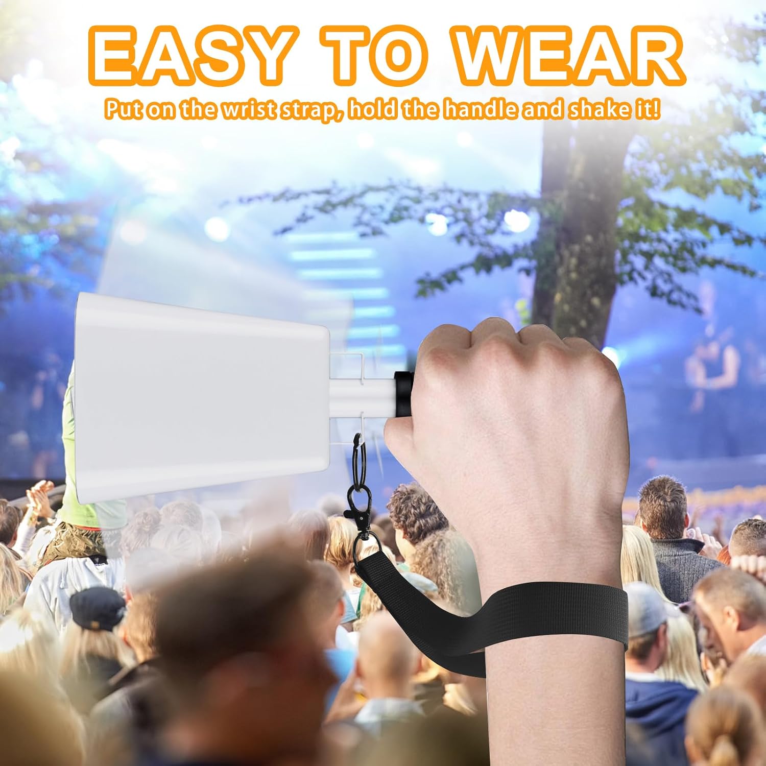  Cow Bell, 2 Pack Cheering Cowbells for Sporting Events, 10 Inch Large Cow Bells Noise Makers, Solid White Steel Hand Bell Chimes Alarm for Football Games, School, Percussion Musical Instruments thumbnail
