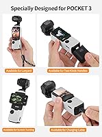 Vista 5 de Funda protectora para DJI Osmo Pocket 3, Funda de silicona Bolsillo 3 Funda de cámara Protector de piel (negro)
